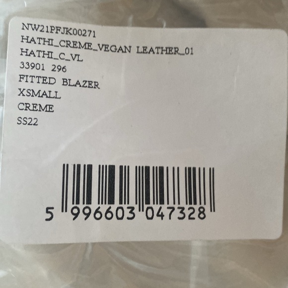 Nanushka blazer Vegan leather Beige NEW with tag - Picture 6 of 9